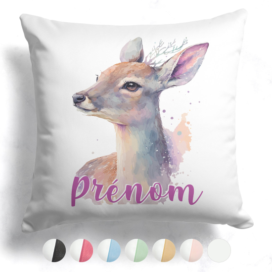 Coussin bicolore personnalisé - Faon