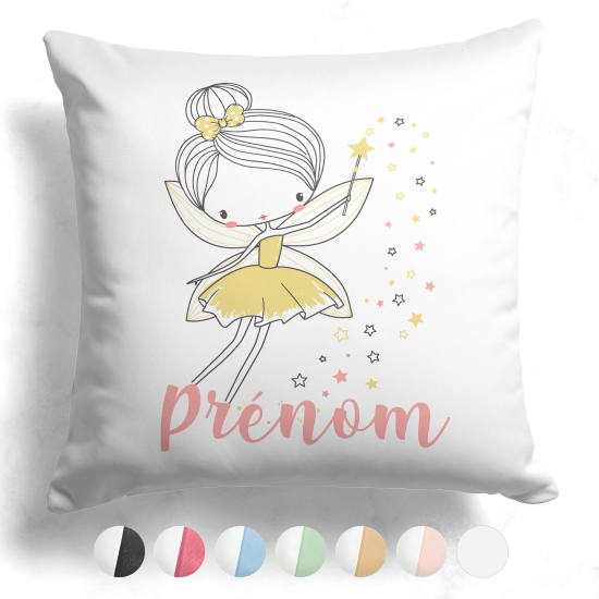 Coussin bicolore personnalisé - Fée