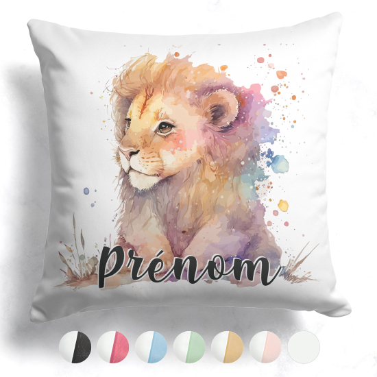 Coussin bicolore personnalisé - Lion