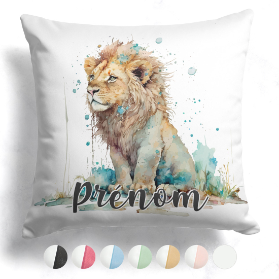 Coussin bicolore personnalisé - Lion