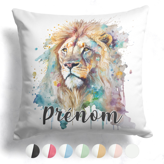 Coussin bicolore personnalisé - Lion