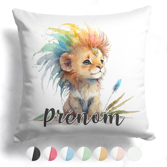 Coussin bicolore personnalisé - Lionceau