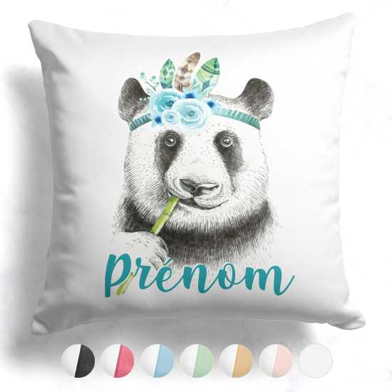 Coussin bicolore personnalisé - Panda indien