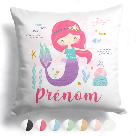 Coussin bicolore personnalisé - Sirène