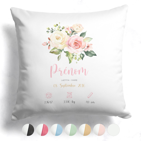 Coussin de naissance - Fleurs