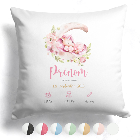 Coussin de naissance - Licorne lune