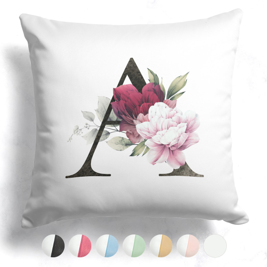 Coussin monogramme bicolore avec initiales - A