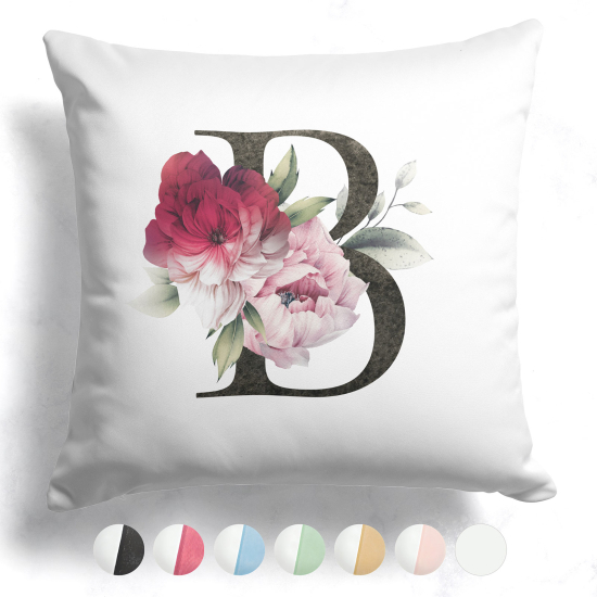 Coussin monogramme bicolore avec initiales - B