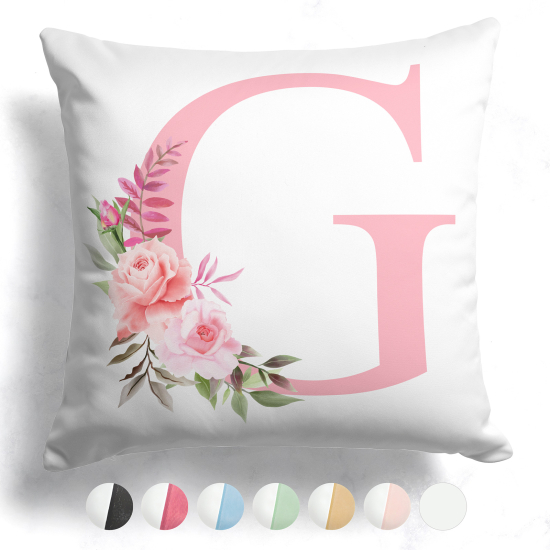 Coussin monogramme bicolore personnalisé - Lettre G