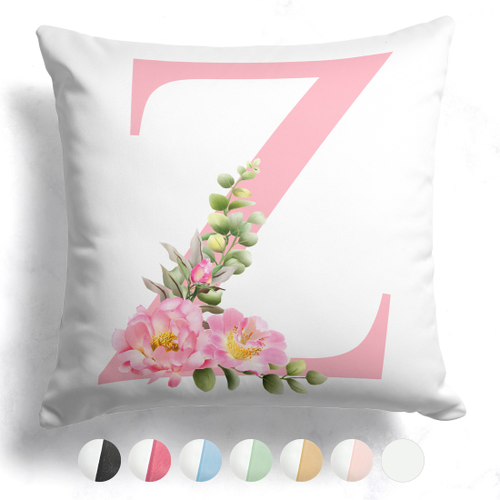 Coussin monogramme bicolore personnalisé - Lettre Z