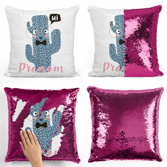 Coussin sequins personnalisé - Cactus