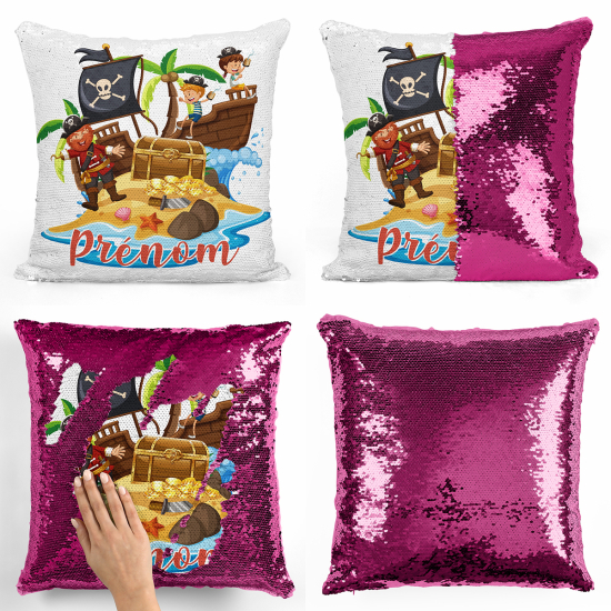 Coussin sequins personnalisé - Pirates