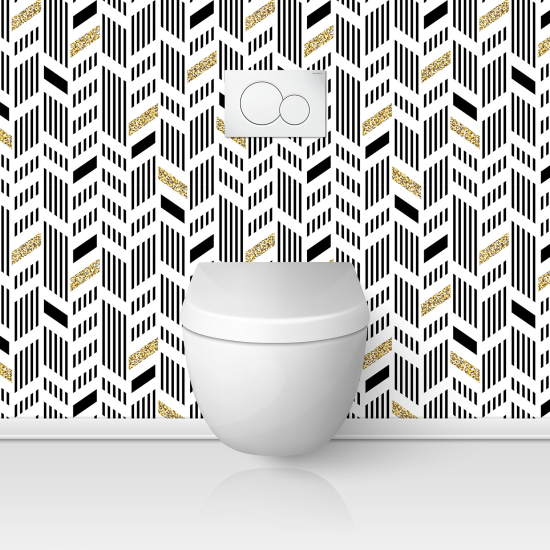 Crédence adhésive WC - Motif Chevron