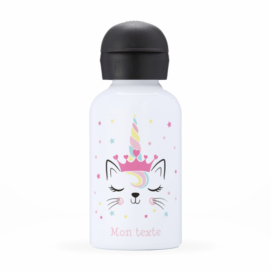 Gourde isotherme enfant personnalisée - Chat licorne