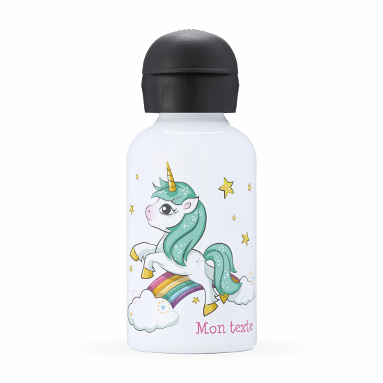 Gourde isotherme enfant personnalisée - Licorne arc-en-ciel