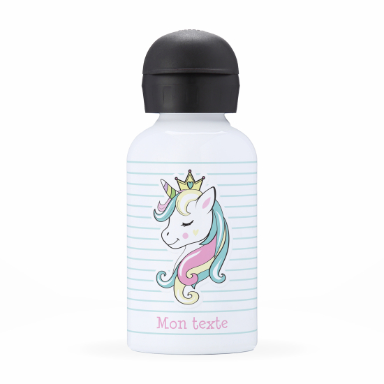 Gourde isotherme enfant personnalisée - Licorne princesse