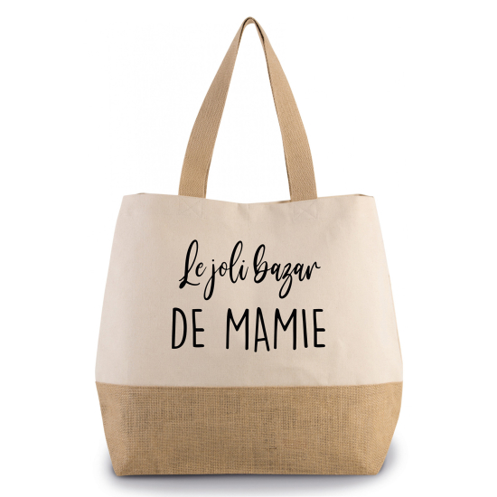 Grand Sac Coton et Jute - Le joli bazar de mamie