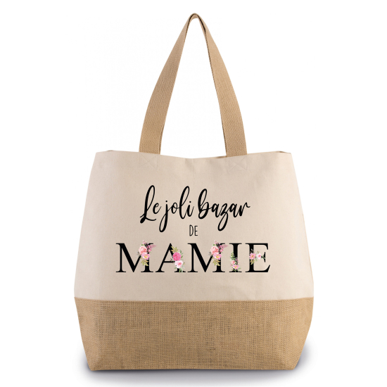 Grand Sac Coton et Jute - Le joli bazar de mamie