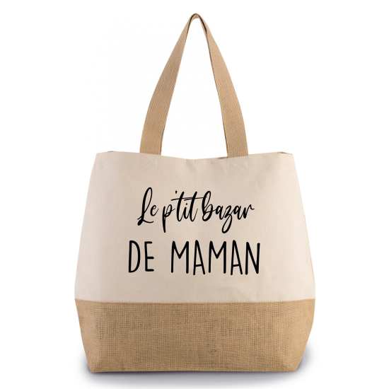 Grand Sac Coton et Jute - Le p'tit bazar de maman