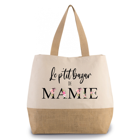 Grand Sac Coton et Jute - Le p'tit bazar de mamie