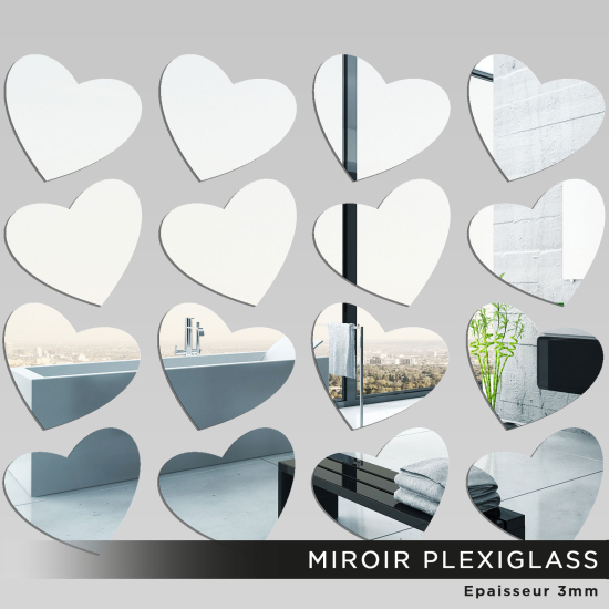 Kit Miroir Plexiglass - Cœurs