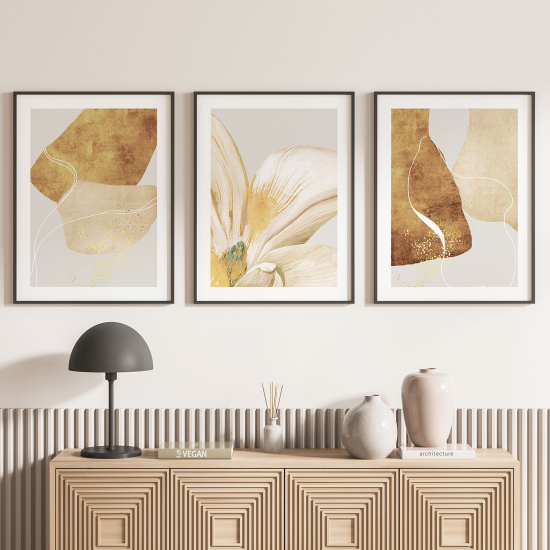 Lot de 3 Affiches / Posters Triptyque - Fleur Design