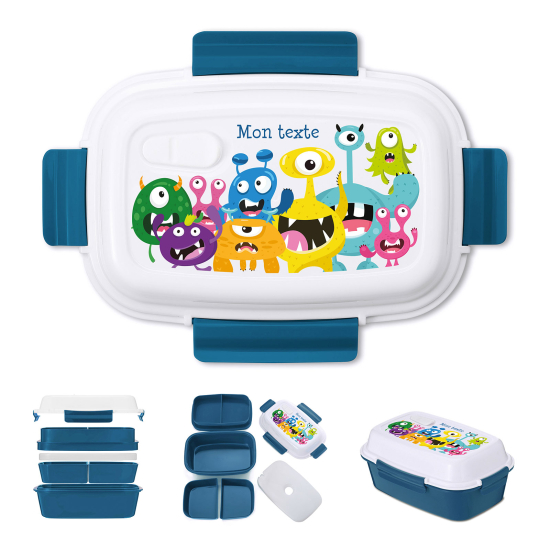 Lunch box - bento enfant isotherme personnalisée - Monstres