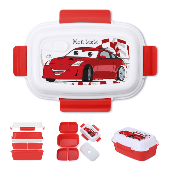 Lunch box - bento enfant isotherme personnalisée - Voiture de course