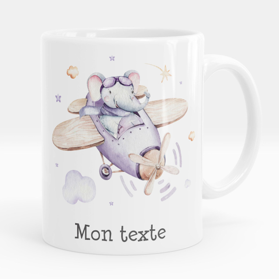 Mug - Tasse personnalisée - Avion éléphant