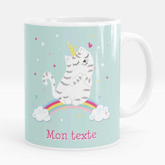 Mug - Tasse personnalisée - Chat arc-en-ciel