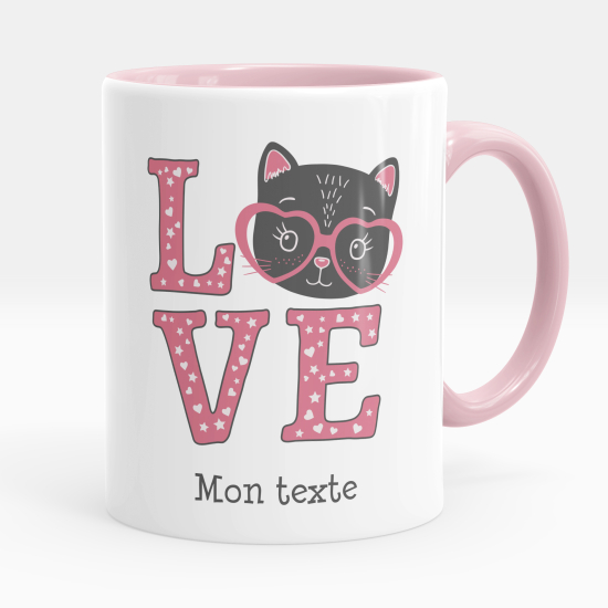 Mug - Tasse personnalisée - Chat love