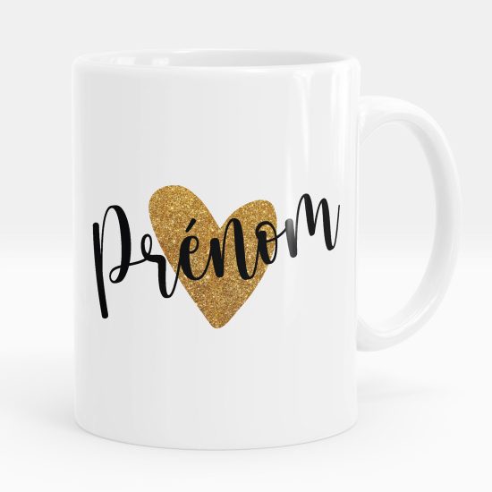 Mug - Tasse personnalisée - Coeur prénom