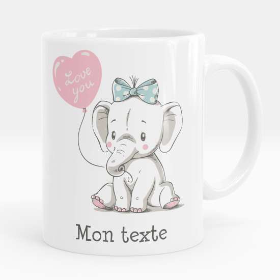 Mug - Tasse personnalisée - Éléphant love you