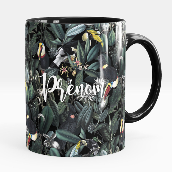 Mug - Tasse personnalisée - Fleurs oiseaux