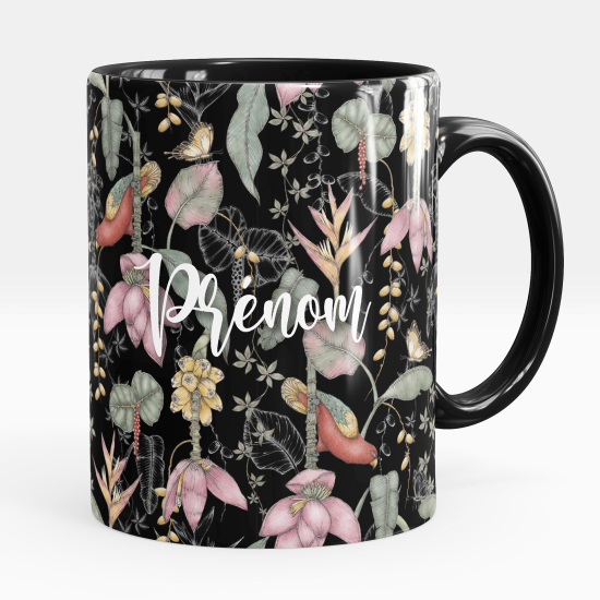 Mug - Tasse personnalisée - Fleurs papillons