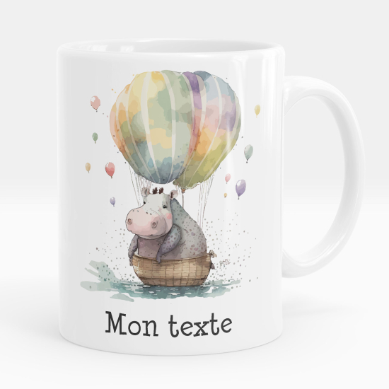 Mug - Tasse personnalisée - Hippopotame ballons