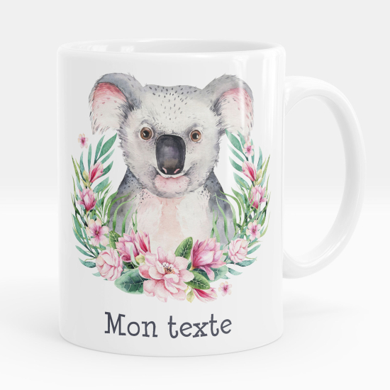 Mug - Tasse personnalisée - Koala fleurs