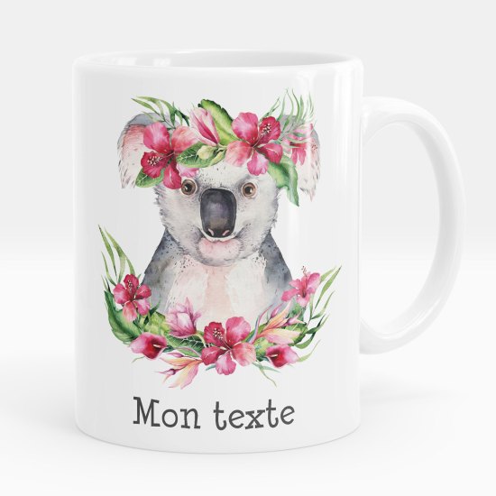 Mug - Tasse personnalisée - Koala fleurs