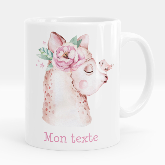 Mug - Tasse personnalisée - Lama fleur