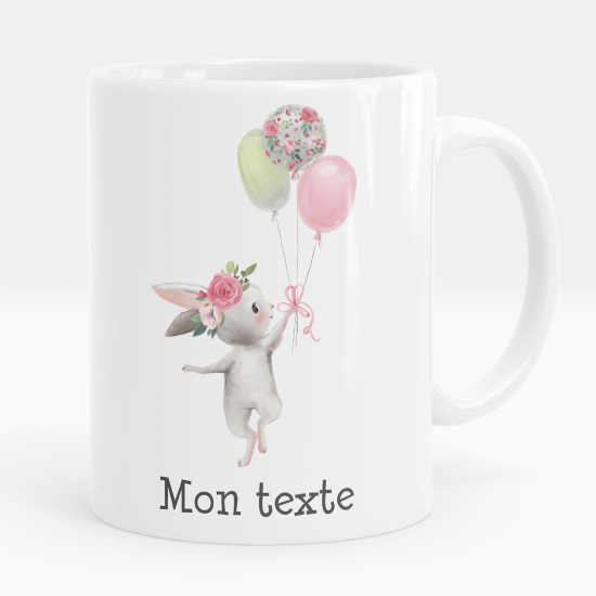 Mug - Tasse personnalisée - Lapin ballons