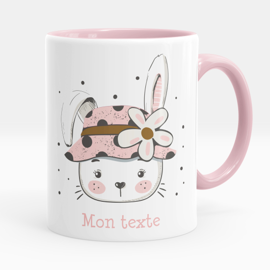 Mug - Tasse personnalisée - Lapine fleur