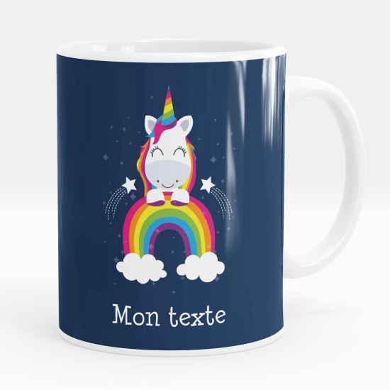 Mug - Tasse personnalisée - Licorne arc-en-ciel