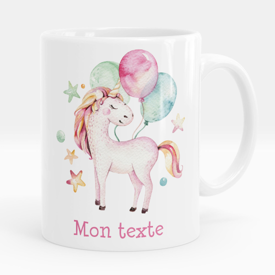 Mug - Tasse personnalisée - Licorne ballons