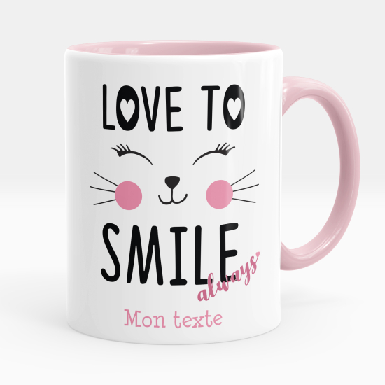 Mug - Tasse personnalisée - Love to smile always