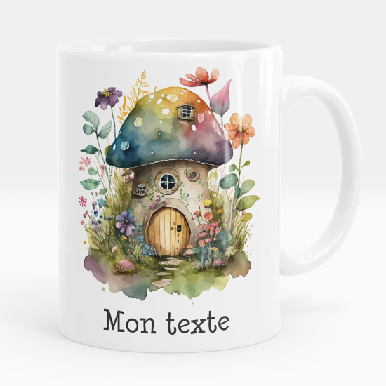 Mug - Tasse personnalisée - Maison champignon