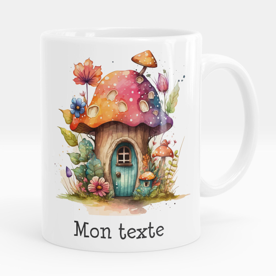 Mug - Tasse personnalisée - Maison champignons