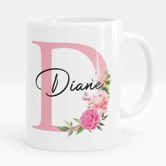 Mug - Tasse personnalisée Monogramme - Lettre D