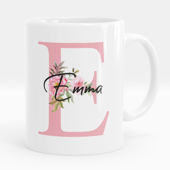 Mug - Tasse personnalisée Monogramme - Lettre E