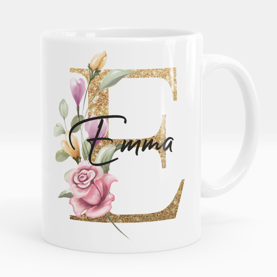 Mug - Tasse personnalisée Monogramme - Lettre E