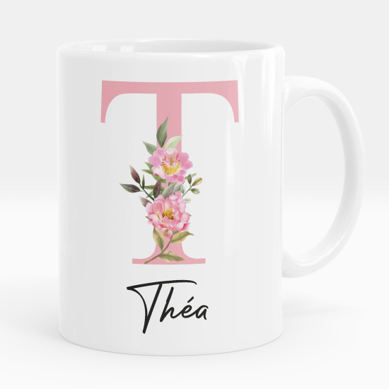 Mug - Tasse personnalisée Monogramme - Lettre T